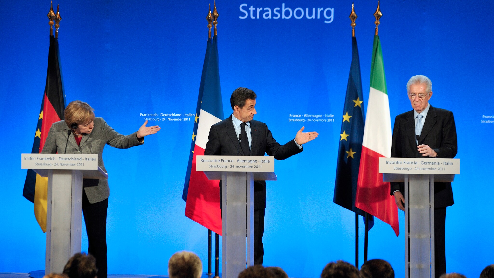 Nel vertice a tre di oggi a Strasburgo tra Italia, Francia e Germania si è discusso delle riforme e dei cambiamenti da mettere in atto in Europa per una nuova Unione che si riprenda dalla crisi e non rischi più simili tracolli.
