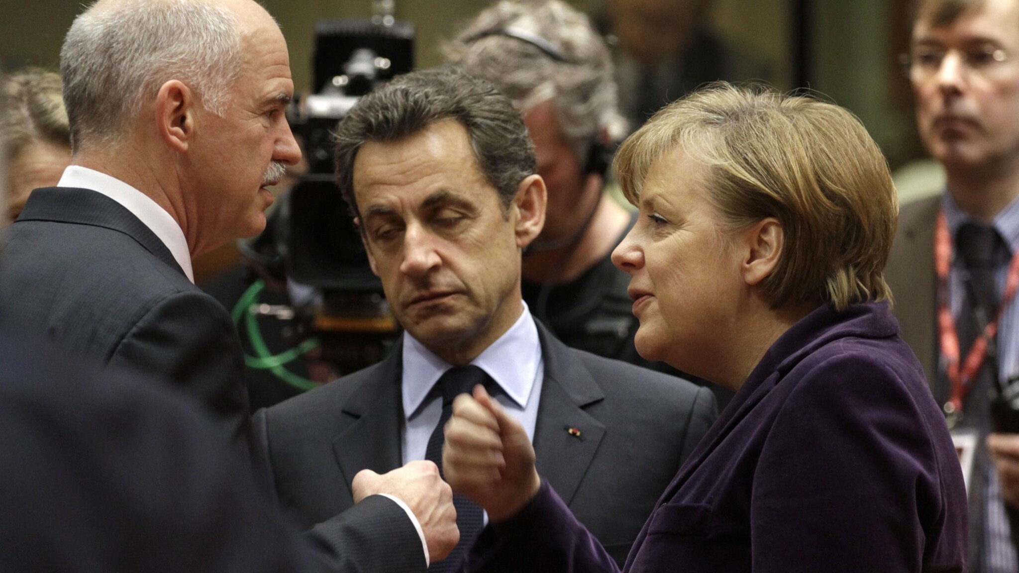 Papandreou Merkel Sarkozy