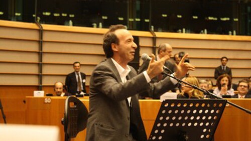 Benigni al parlamento europeo
