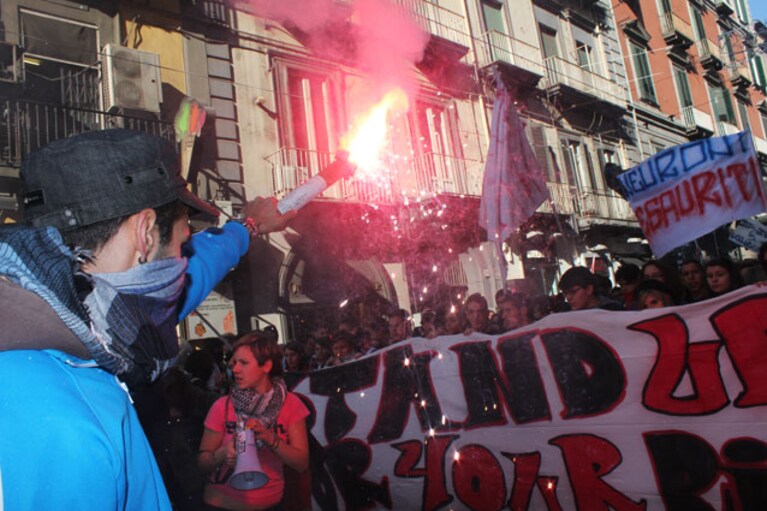 Studenti napoletani contro la riforma Gelmini