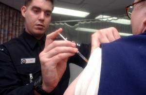 Hospital Corpsman Helps Prevent Flu in Yokosuka