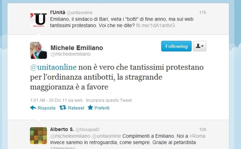 michele emiliano twitter