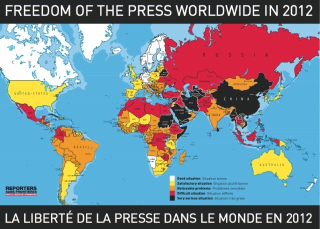 Un dato non troppo confortante per la nostra democrazia quello divulgato da Reporters without Borders: l'Italia è al 61 posto nella classifica della libertà di stampa, scivolata di oltre dieci posizioni rispetto all'anno precedente.