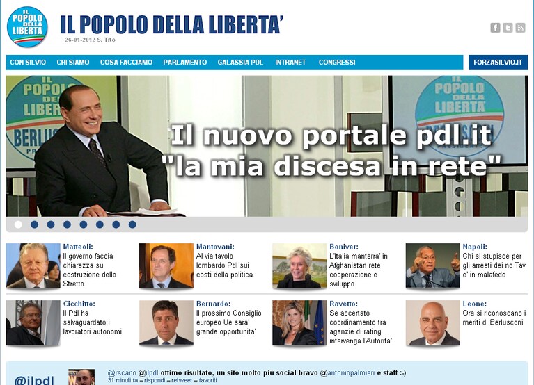 Nuovo sito del Popolo della libertà