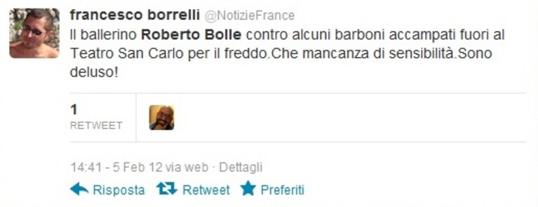 roberto bolle su twitter