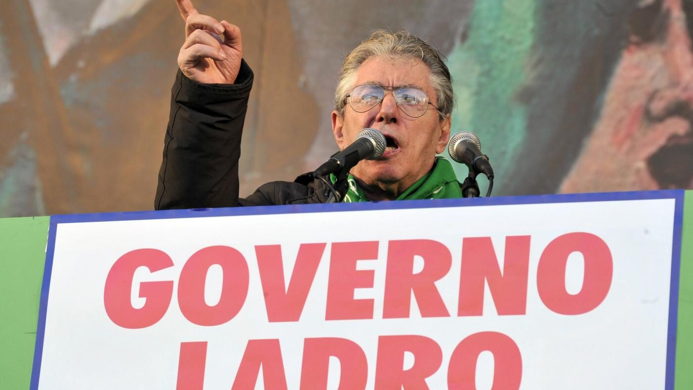 Il leader della Lega Umberto Bossi
