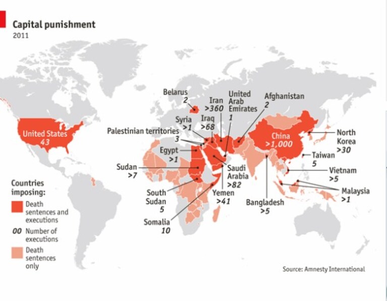 Ancora 646 condanne eseguite nel 2011 dati probabilmente sottostimati e un visibile incremento di sentenze di morte in alcuni Paesi Mediorientali. E nel mirino di Amnesty International c è ora l India dove domenica dovrebbe aver luogo un esecuzione.