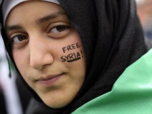 A protester takes part in a European dem