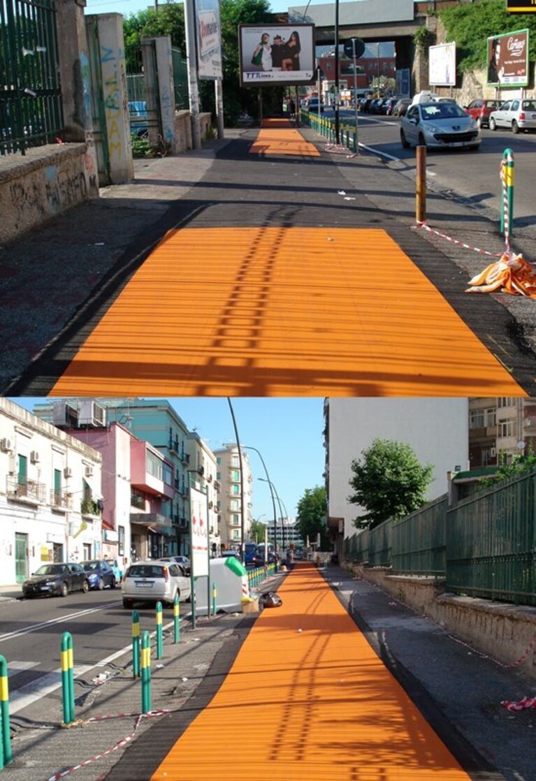 La pista ciclabile di Napoli