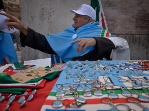Manifestazione a Piazza del Popolo a favore di Silvio Berlusconi.