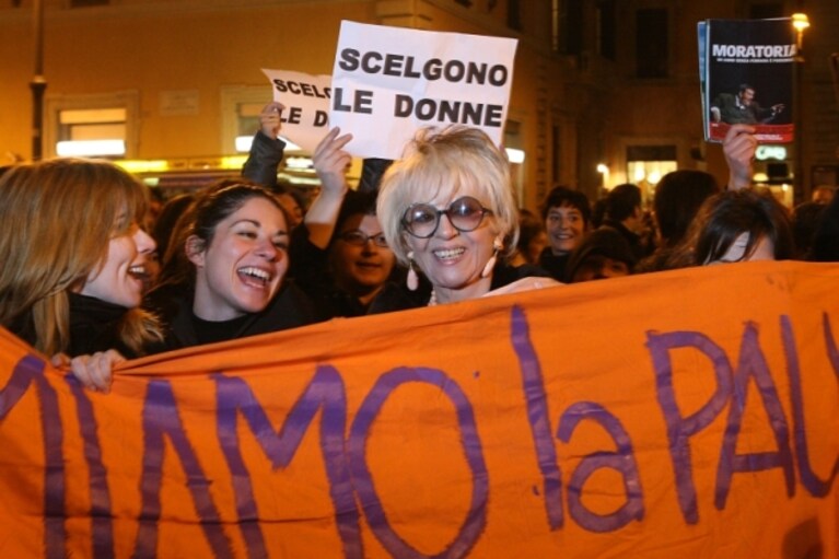 Franca alla Manifestazione delle donne in favore della legge 194 sull'aborto