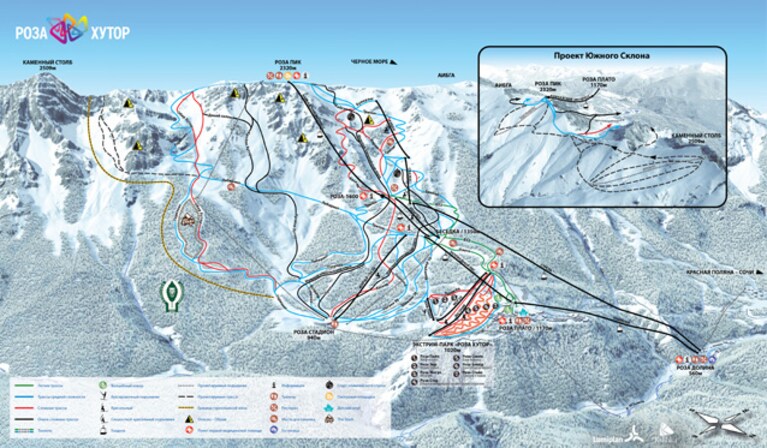 mappa Rose Khutor sochi 2014