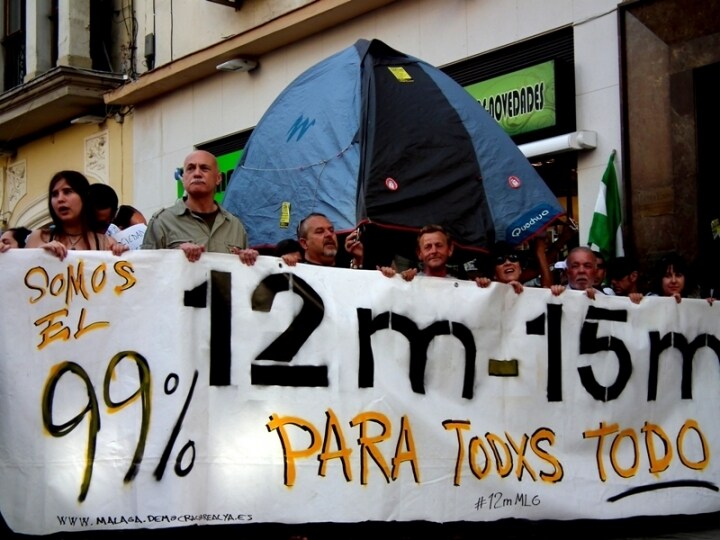 Manifestazione per l\'anniversario del 15M - Malaga, Testa del corteo