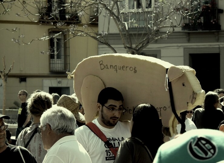 Manifestazione per l\'anniversario del 15M, Malaga - Immagini