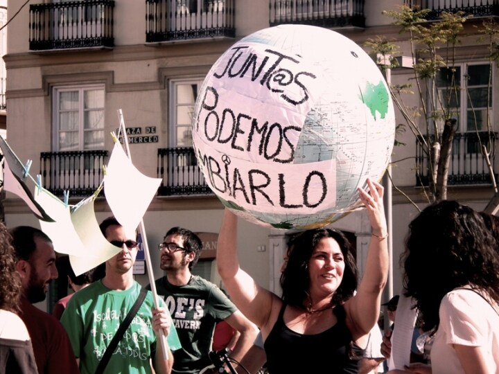 Manifestazione per l\'anniversario del 15M, Malaga - Volti