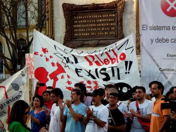 Manifestazione per l\'anniversario del 15M, Malaga - La piazza
