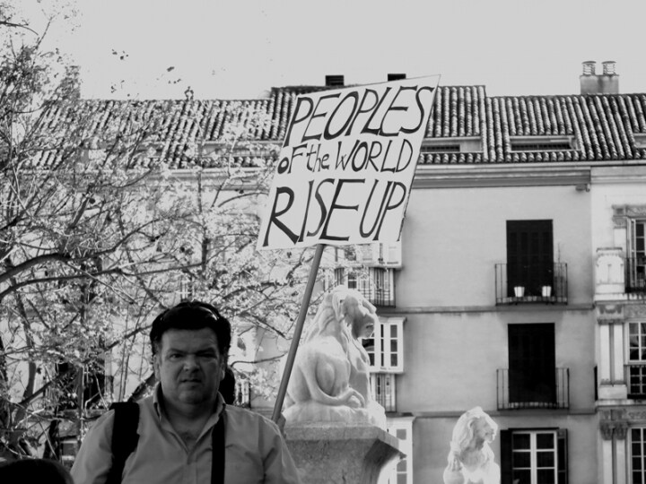 Manifestazione per l\'anniversario del 15M, Malaga - Volti