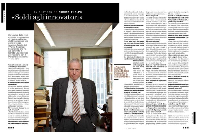 Phelps intervista banca innovazione