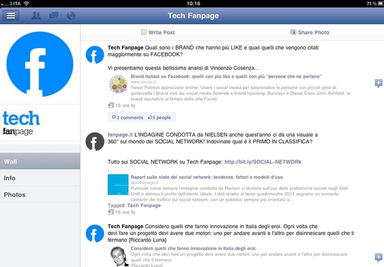 app facebook per ipad