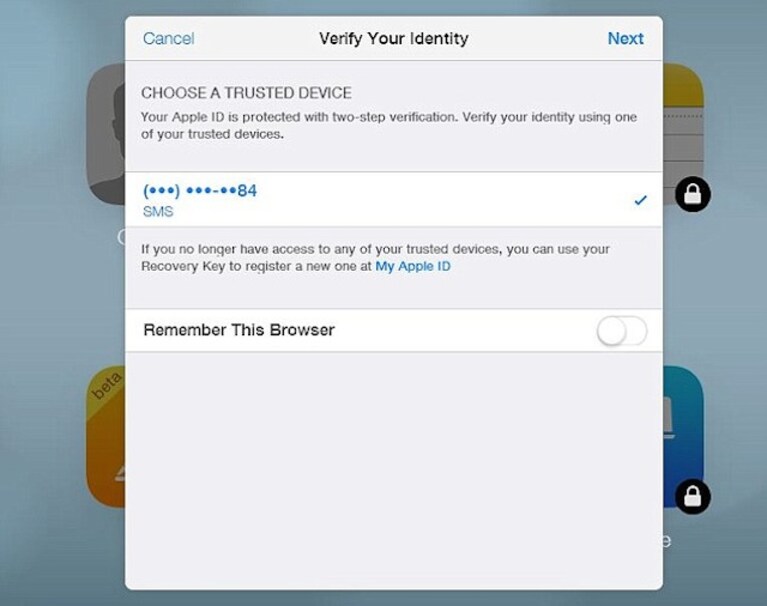 iCloud Verifica in due Passaggi