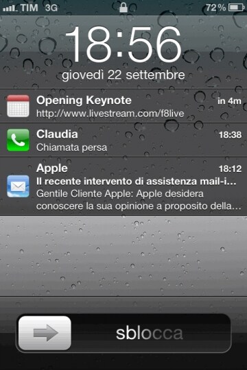 Il centro notifiche in iPhone