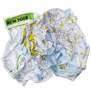 regali ecologici crumpled city map
