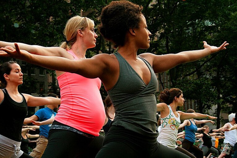 New York gratis, yoga nel parco