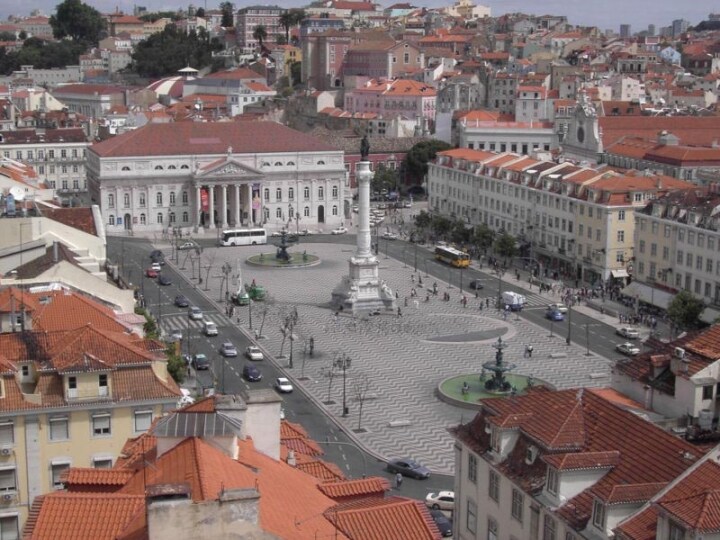 La piazza centrale di Lisbona