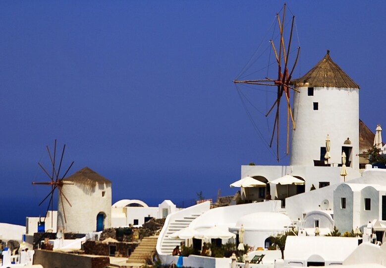 Oia, mulini a vento