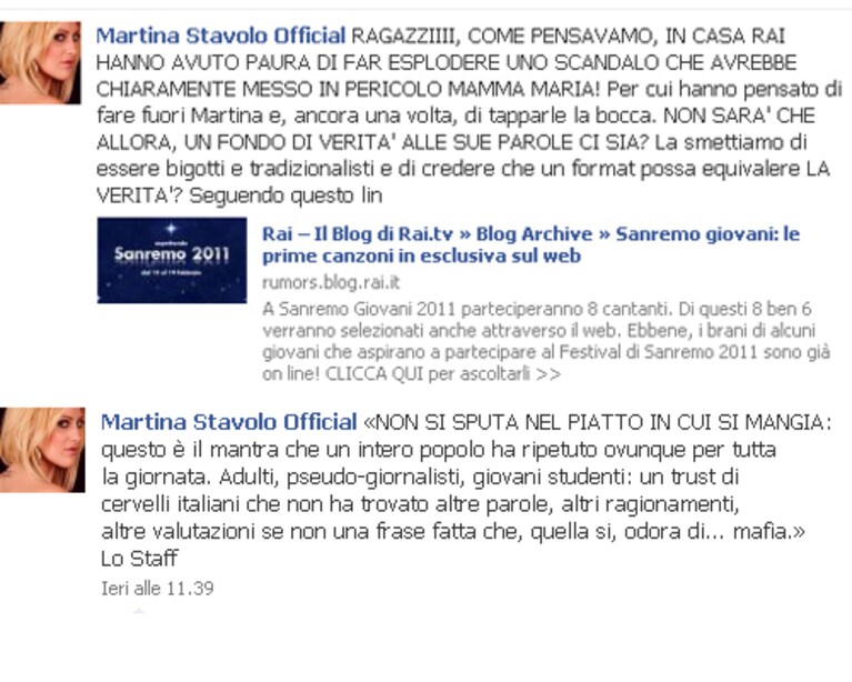 martina stavolo su facebook