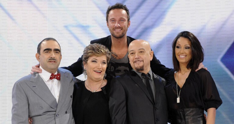 la maionchi con i suoi colleghi di x factor