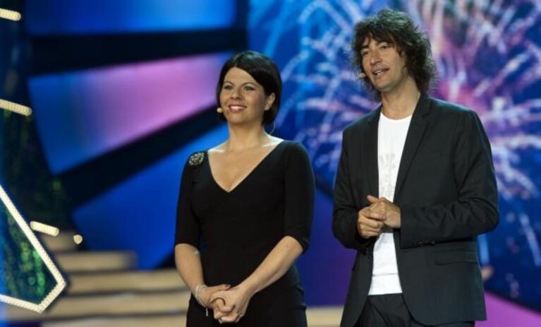 geppi cucciari e simone annichiarico a itali s got talent