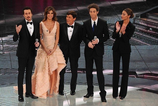 Il gruppo alla quarta serata di Sanremo