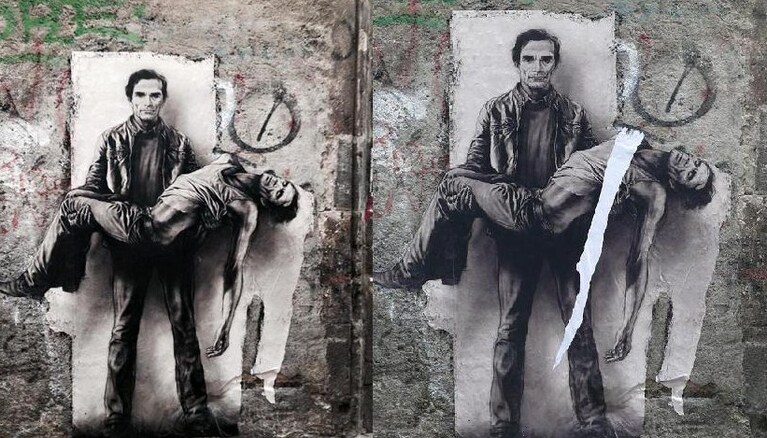 l'opera, poche ore fa, e oggi