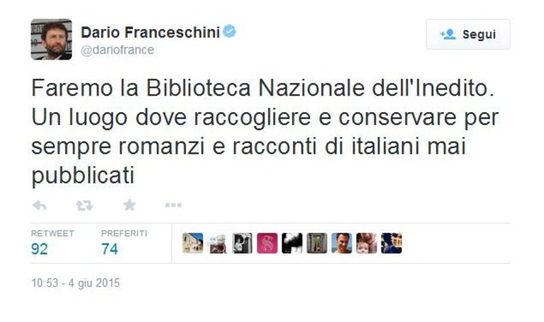 il tweet di poche ore fa che ha scatenato il web