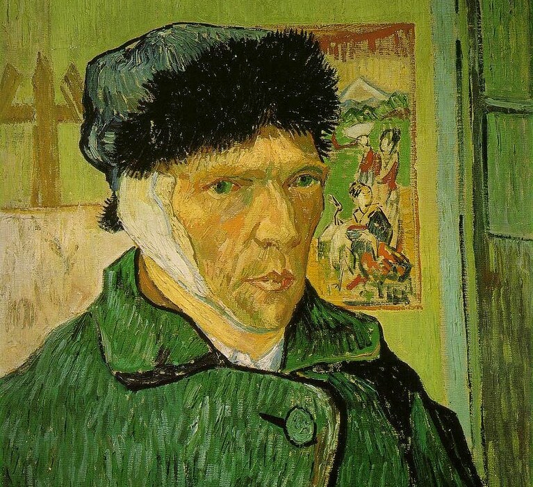 Autoritratto con orecchio bendato, Van Gogh, 1889