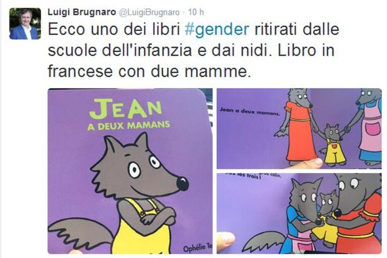 uno dei tweet del sindaco Luigi Brugnaro