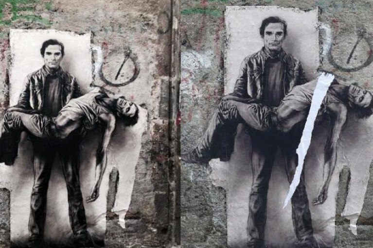 il Pasolini di Ernest Pignon-Ernest, vandalizzato poche ore dopo la realizzazione