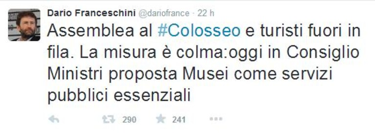 il tweet di Dario Franceschini