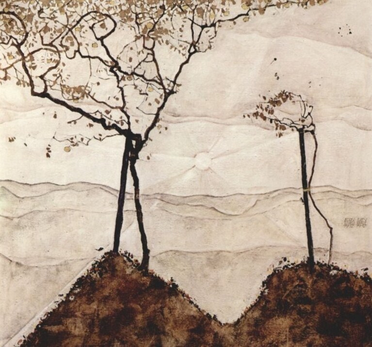 Egon Schiele, Autunno domenica e alberi, 1912