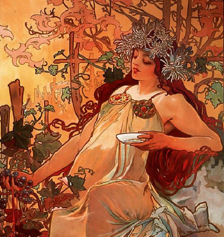 Alfons Mucha, Le stagioni: Autunno, 1896