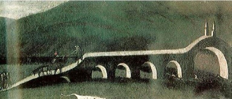 il Ponte Gobbo in un dipinto del XVIII secolo