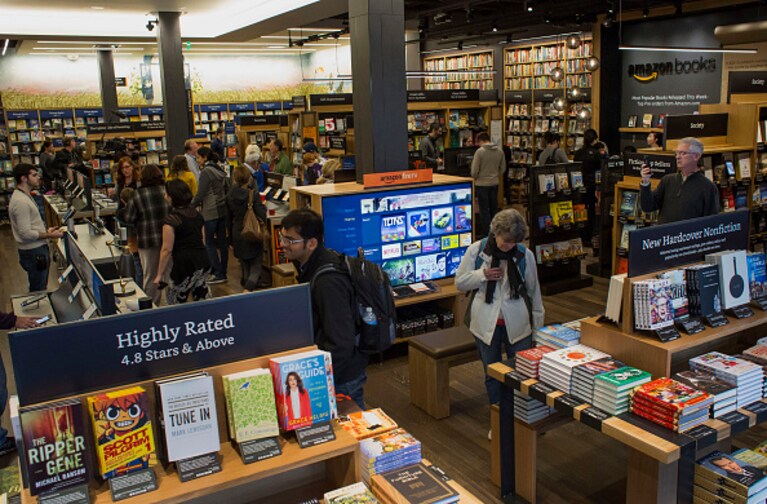 l'interno della Amazon Books di Seattle