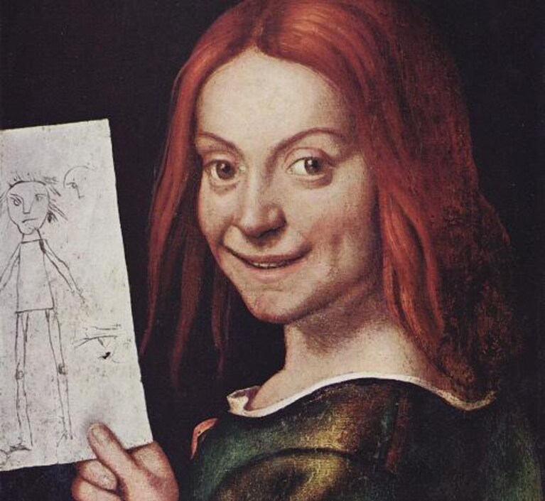 uno dei dipinti rubati: Giovan Francesco Caroto, Ritratto di bambino con disegno