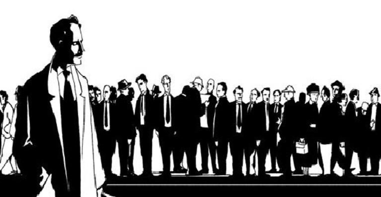particolare da "La scelta. Giorgio Ambrosoli", di Gianluca Buttolo, ReNoir Comics, 2015