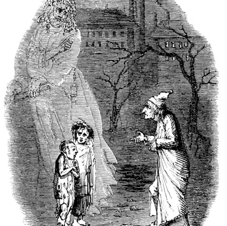 L'Ignoranza e la Miseria, illustrazione originale di John Leech, 1843