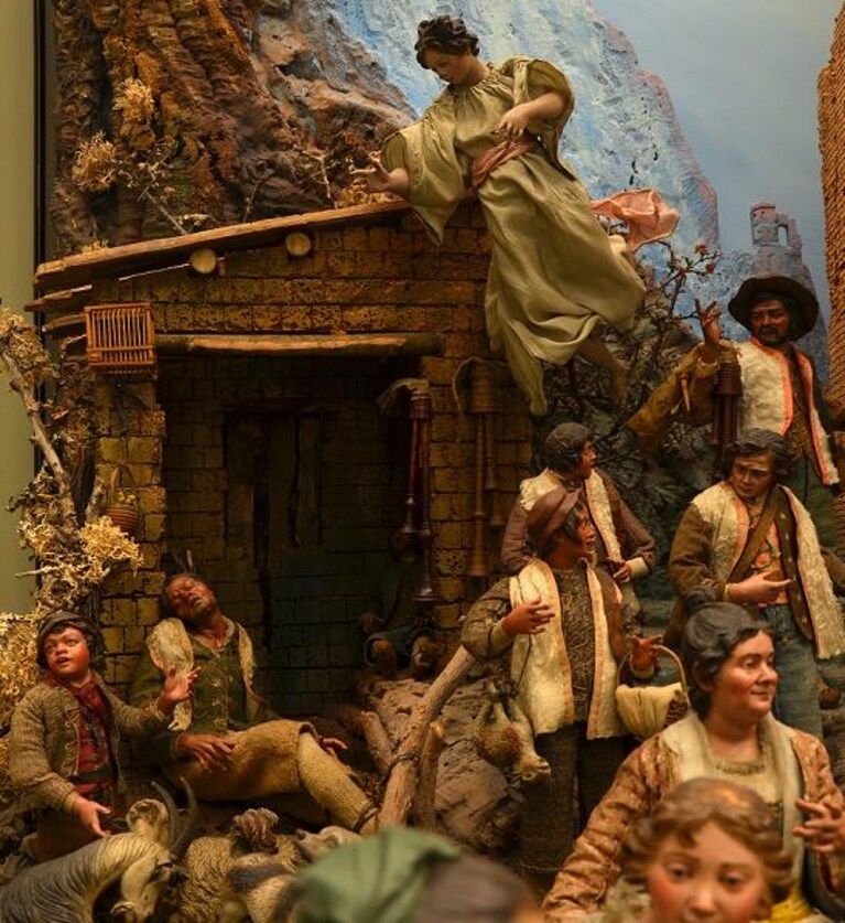 particolare di un presepe napoletano conservato nel Museo di Belle Arti di Rouen