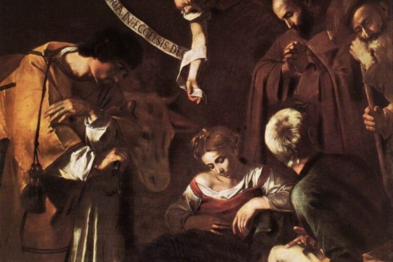 Natività con i Santi Francesco e Lorenzo, Caravaggio, 1609