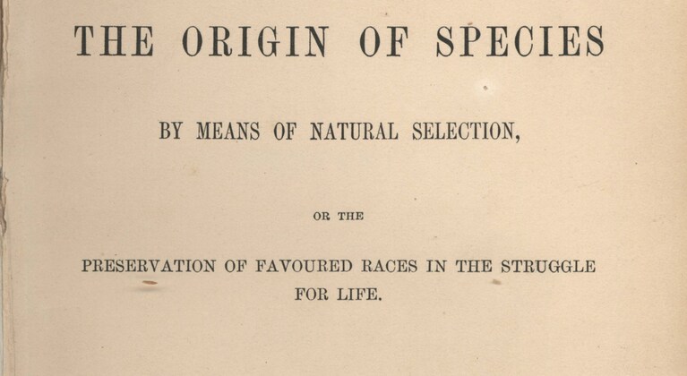 La celebre edizione de"L'origine della specie" di Charles Darwin.