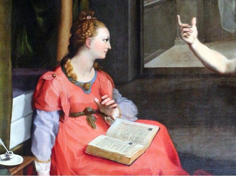 particolare dell'Annunciazione, Federico Barocci, 1610-19